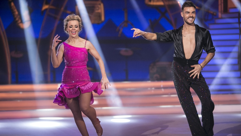 Denise and Ryan giving it socks on the DWTS dancefloor