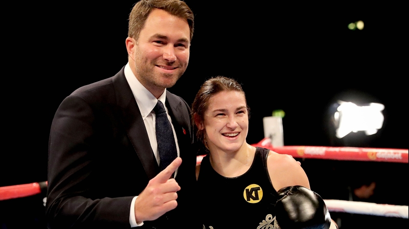 Katie Taylor pictured with her promoter Eddie Hearn