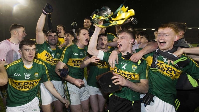 Kerry's players celebrate their provincial title win