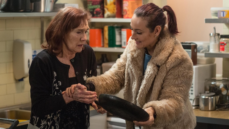 EastEnders Sylvie (Linda Marlowe) with onscreen daughter Tina (Luisa Bradshaw White)