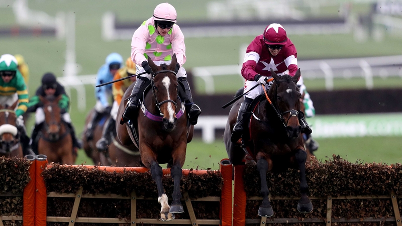 Apple's Jade (R) on the way to victory at Cheltenham