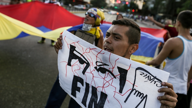 Venezuelans protest against the Supreme Court of Justice in Caracas, Venezuela