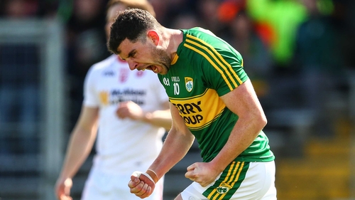 Michael Geaney celebrates his first half goal