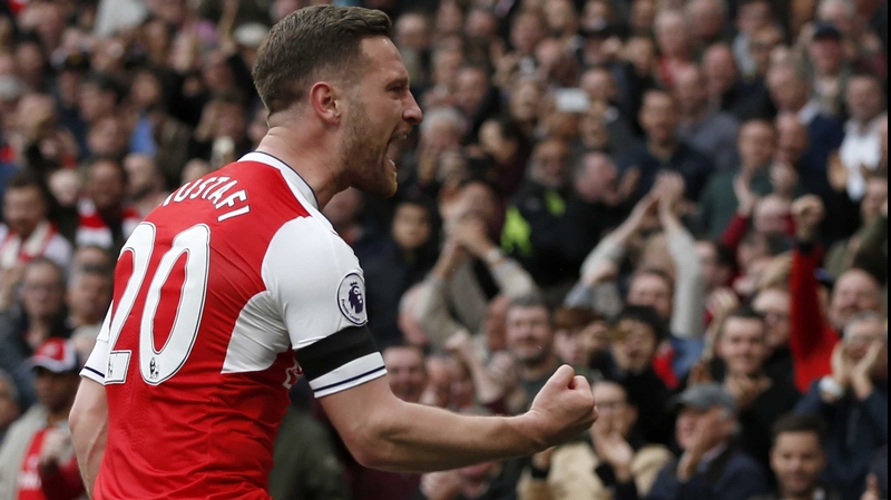 Shkodran Mustafi celebrates his goal