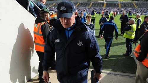 Jim Gavin heads for the tunnel after Dublin's victory over Monaghan