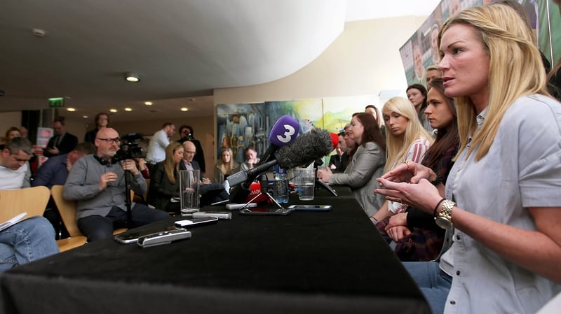 Ireland captain Emma Byrne addresses the media at Liberty Hall