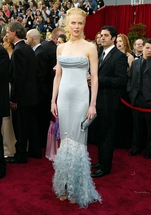 The actress wore a beautiful feathered Chanel gown to the Oscars in 2004.