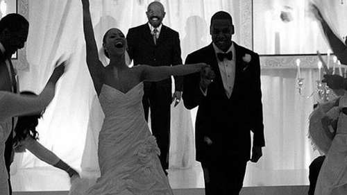 Beyonce and Jay Z on their wedding day, image via Tina Knowles/Instagram