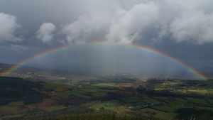 Rainbow breaking through the storm clouds at Maulin Mountains, Co Wicklow (Pic: Noel Dillon)