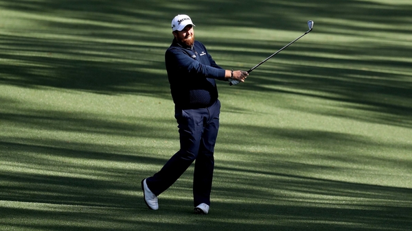 Shane Lowry in action during the first round at Augusta