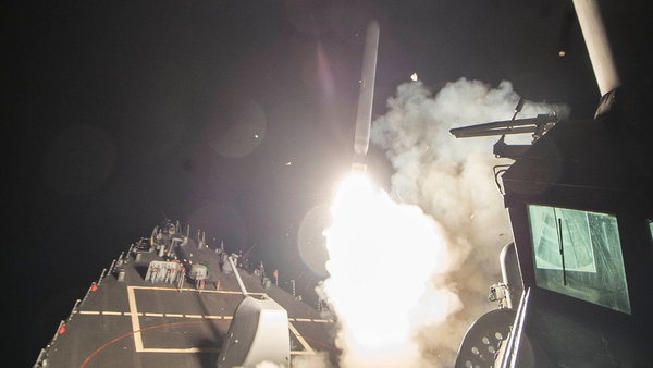 The United States fired 59 Tomahawk cruise missiles from warships in the Mediterranean at the Shayrat airfield