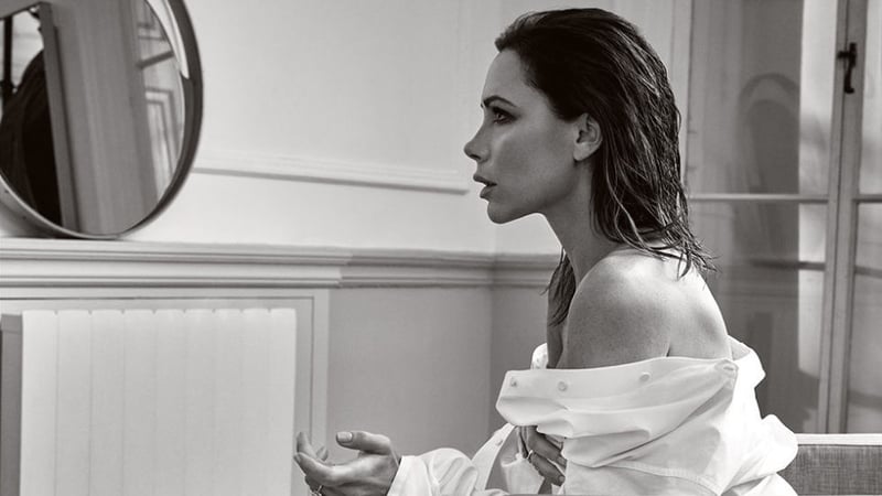 Victoria Beckham photographed by Kerry Hallihan for Elle magazine, image via Twitter