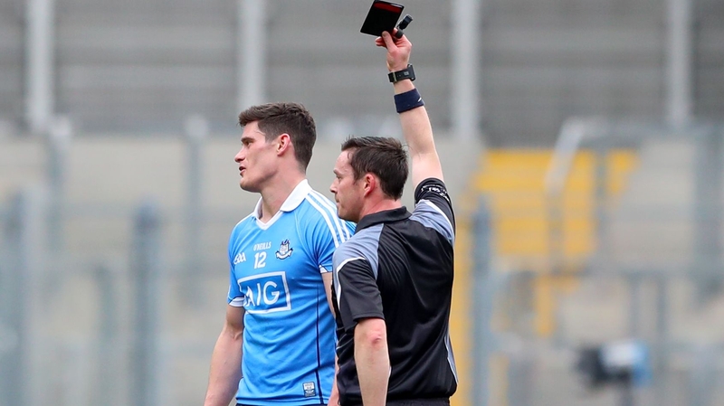 The black card is becoming a familiar sight for Diarmuid Connolly