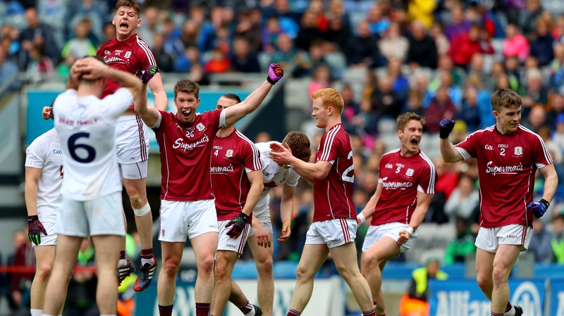 Galway celebrate at the final whistle