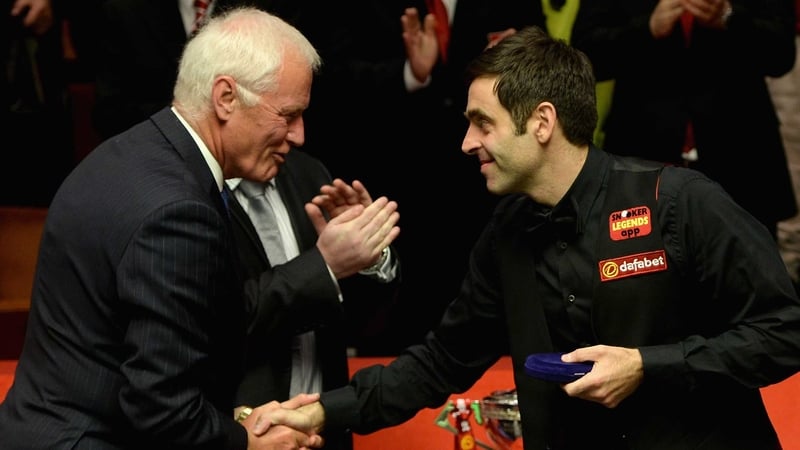 Barry Hearn and Ronnie O'Sullivan after the 2014 World Championship final, which O'Sullivan lost to Mark Selby