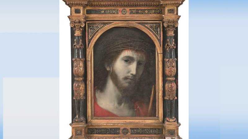 'Jesus Wearing the Crown of Thorns' is an 19th century oil on copper panel, measuring 34cm x 24cm (pic: Adam's Auctioneers)