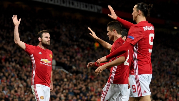 Juan Mata is congratulated after a recent goal against FK Rostov