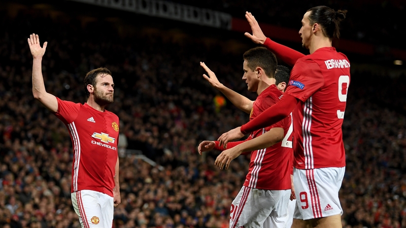 Juan Mata is congratulated after a recent goal against FK Rostov