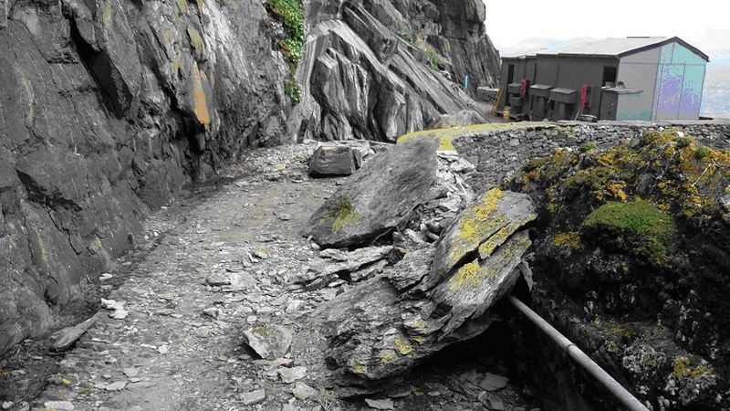 Senior Conservation Architect Grellan Rourke said that rockfall on the island was not linked to filming in the area