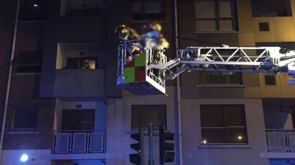 Blaze broke out in a communal area of the block off Cookstown Way at around 1.30am