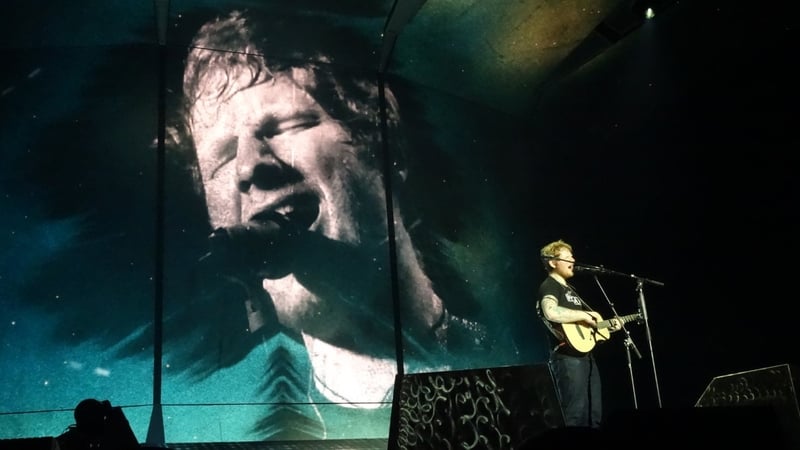Ed Sheeran performing during his recent gig in Dublin