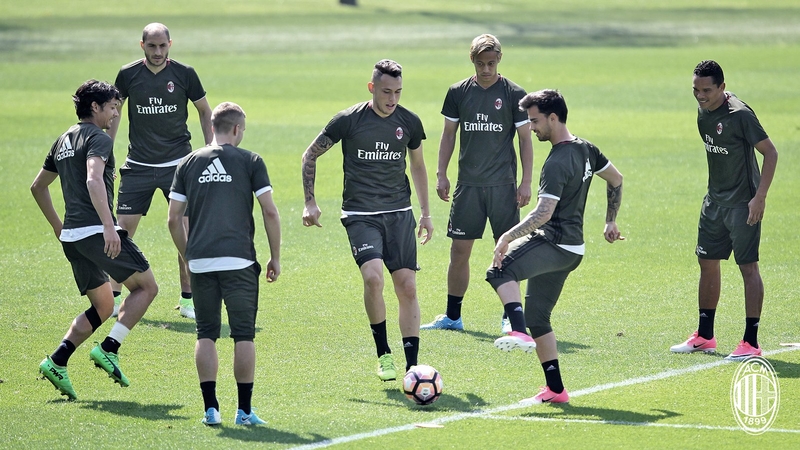 AC Milan players in training