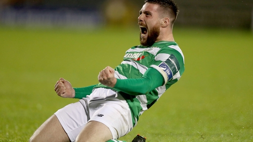 Brandon Miele of Shamrock Rovers celebrates his goal