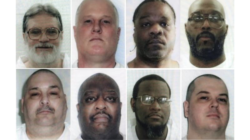 Top from left: Bruce Earl Ward, Don W Davis Ledell Lee, Stacey Johnson. Bottom from left: Jack Jones Jr, Marcel Williams, Kenneth Williams, Jason McGehee