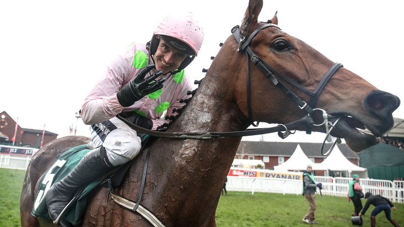 Ruby Walsh and Let's Dance after their Cheltenham victory