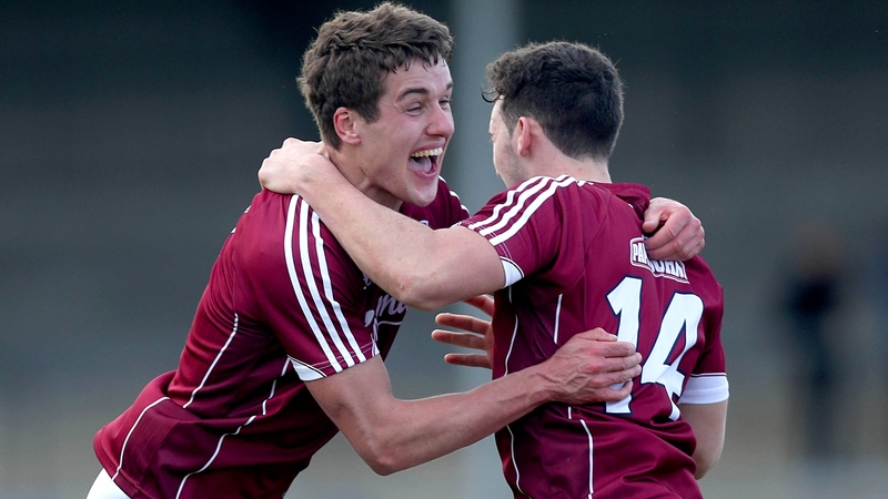 Galway's Michael Daly and Eoin Finnerty celebrate the victory over Kerry