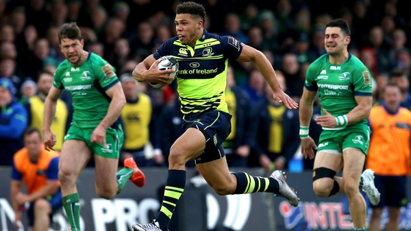 Adam Byrne on the charge for Leinster