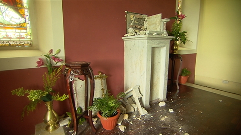 Extensive damage was caused to the altar and a number of items were stolen, including the tabernacle