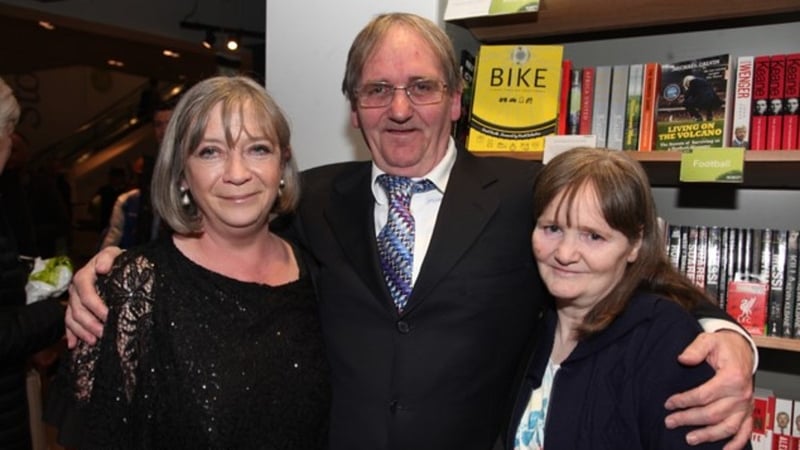 Paddy Armstrong with his wife Caroline (L) and sister Josephine (Pic: Sean McKernan BX)