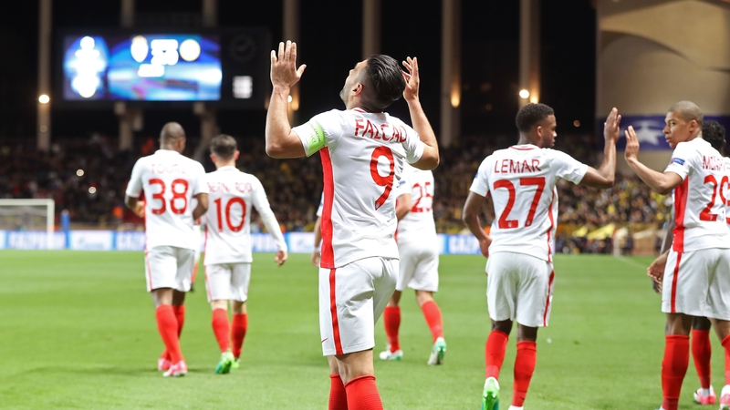 Radamel Falcao celebrates his goal at at Stade Louis II