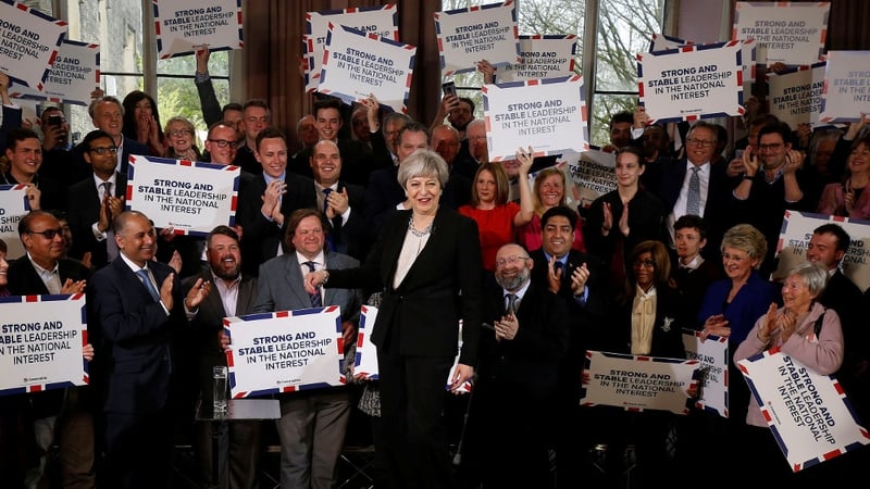 Theresa May delivers a speech in Walmsley Parish Hall, Bolton