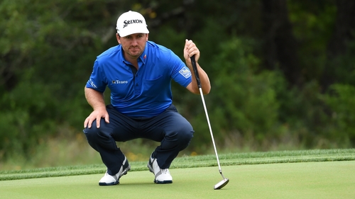 McDowell in action during the first round at the Valero Texas Open