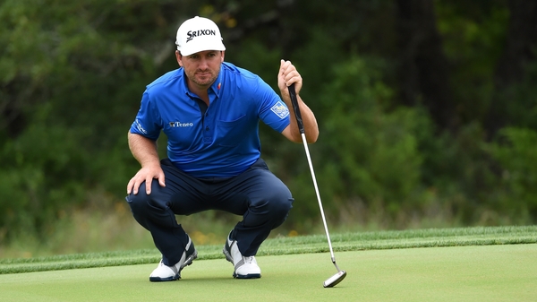 McDowell in action during the first round at the Valero Texas Open