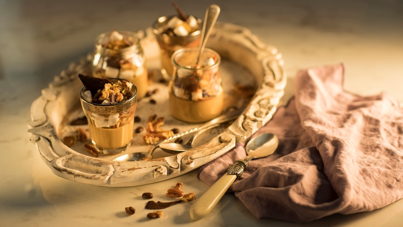 This layered dessert gives the classic rocky road a sophisticated makeover. Simple but eye-catching, it combines a variety of textures and the rich flavours or chocolate and coffee for delicious results.