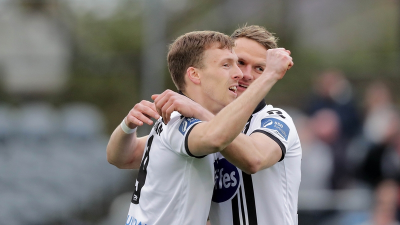Dundalk's David McMillan and Dane Massey