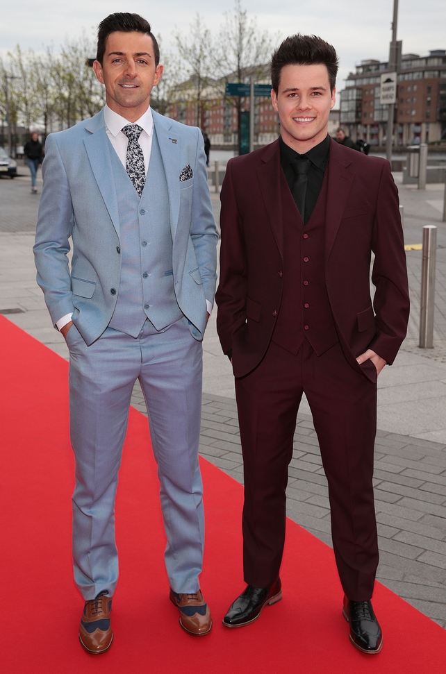 Aidan O'Mahony wore a blue suit from Suit Select while VIP's Most Stylish Man Dayl Cronin wore a Dorian Black suit.