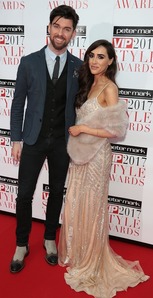 RTÉ 2fm's Eoghan McDermott looked very dapper while walking the red carpet with partner Aoife Melia.