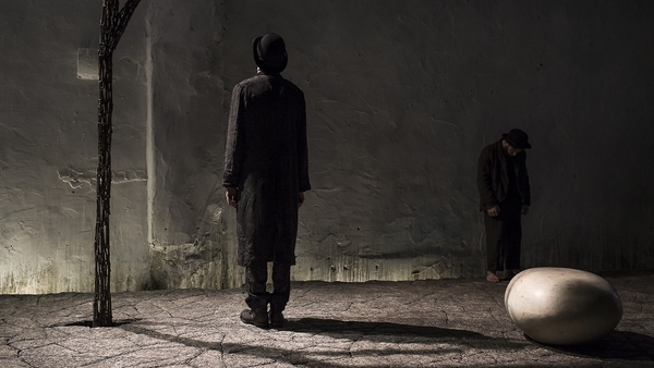 Marty Rea as Vladimir and Aaron Monaghan as Estragon in Druid's production of Waiting for Godot by Samuel Beckett, directed by Garry Hynes. Photo Matthew Thompson
