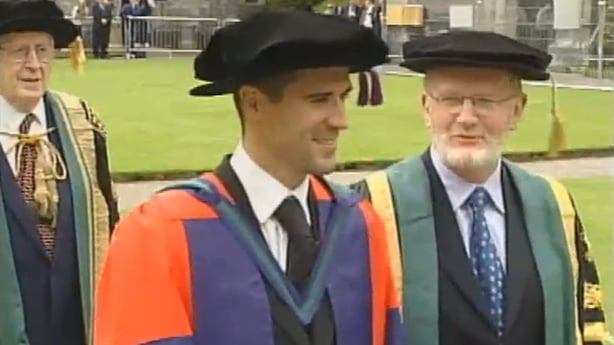 Roy Keane in an academic cap and gown