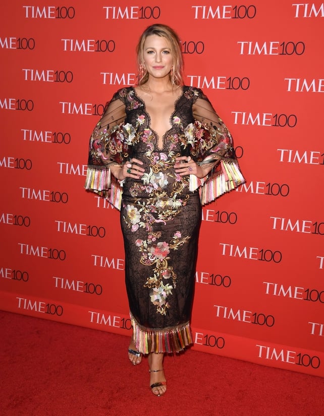 Blake wore a stunning Marchesa dress with floral embroidery to the Time 100 Gala in April 2017.