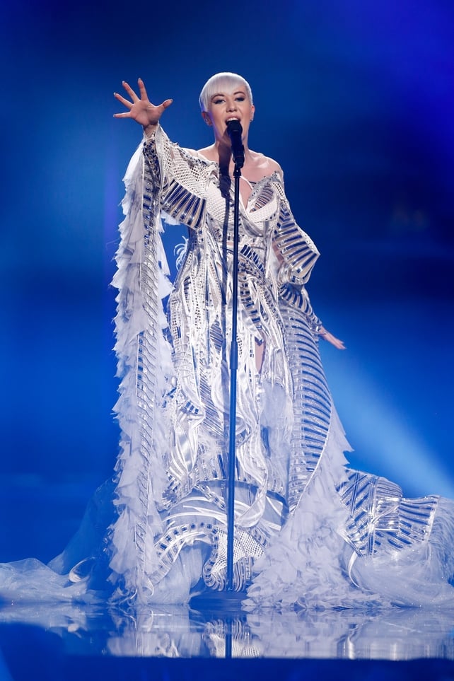 Croatia 2016 candidate Nina Kraljic hit the headlines with her futuristic dress.