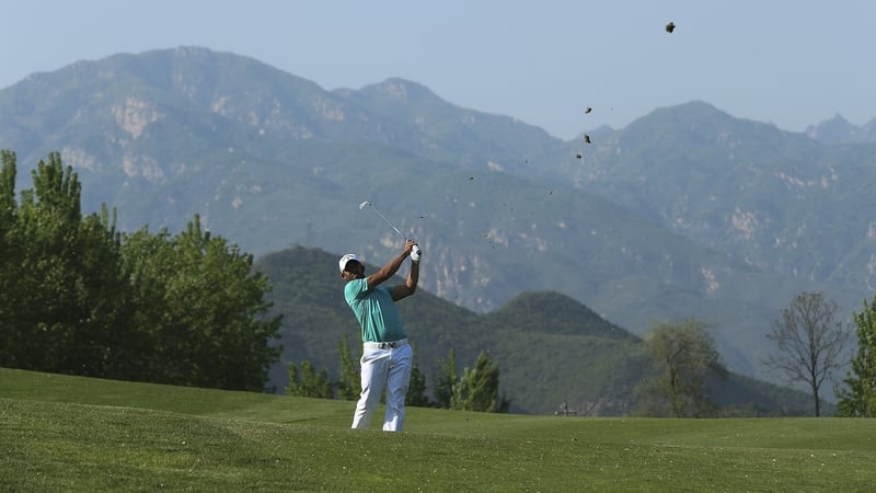 Pablo Larrazabal in action on the second day at the Topwin Golf and Country Club