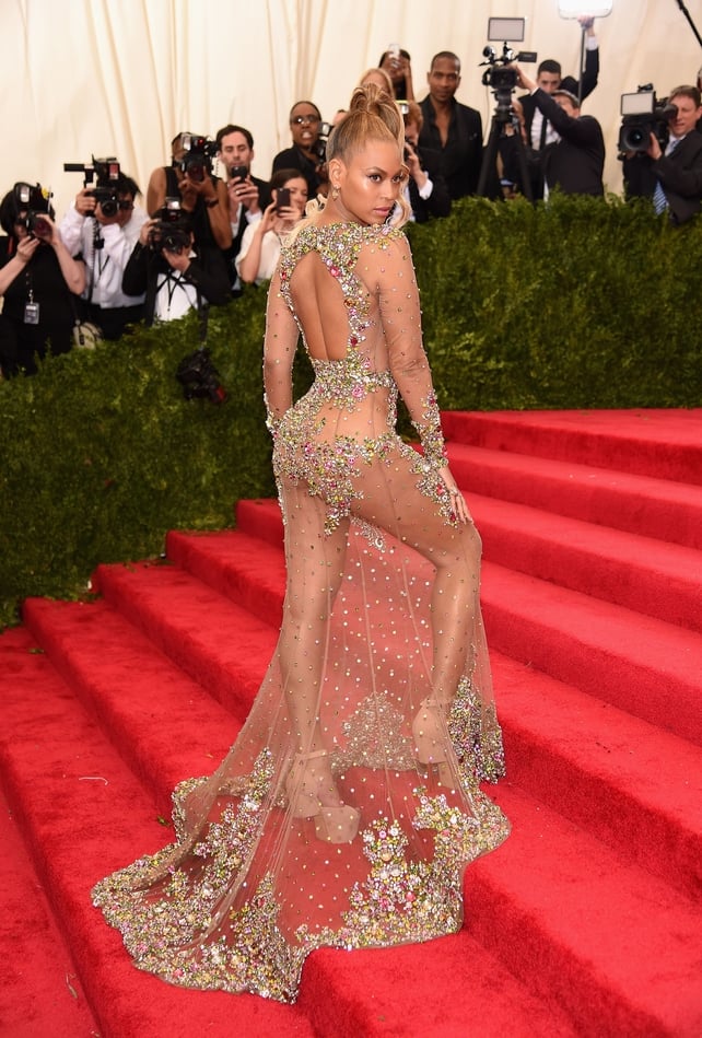 Beyoncé's sheer Givenchy gown she wore to the 2015 Met Gala. Theme: China: Through The Looking Glass.