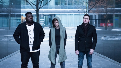 Meet Dreaming Of Jupiter: Sam Oye (Drums), Zoë Gough (Keyboard/Guitar/Lead Vocals), and Dave Levins (Guitar/Vocals).
