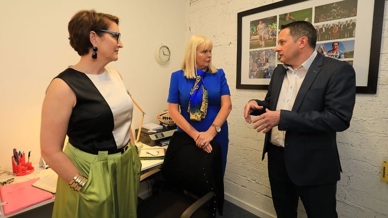 Maeve Moriarty, Consulting; Minister for Jobs Enterprise and Innovation, Mary Mitchell-O'Connor; and Tom O'Leary Co-Founder, HQTralee, at the Launch of HQTralee