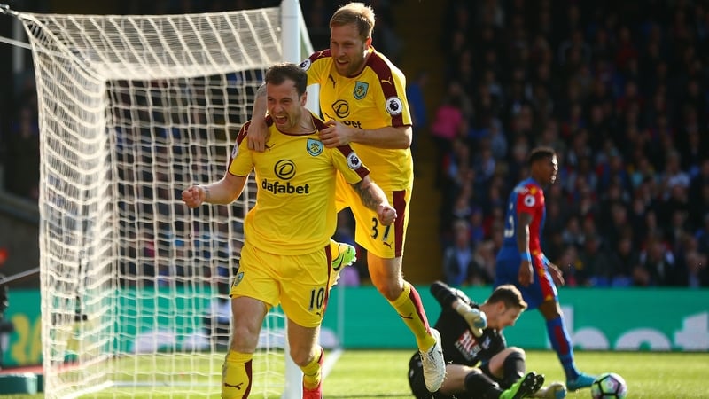 Ashley Barnes opens the scoring for Burnley against Palace